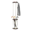 Safco� Wood Costumer with Umbrella Stand (Color: Mahogany/Silver, Size: 14 1/2 w x 14 1/2 d x 68 3/4 h, Material(s): Wood; Steel poles hooks)