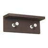 Safco� Contempo� Wood Wall Racks (Color: Mahogany, Hook(s): 2, Material(s): Aluminum; 3/4 Compressed Wood)