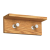 Safco� Contempo� Wood Wall Racks (Color: Medium Oak, Hook(s): 2, Material(s): Aluminum; 3/4 Compressed Wood)