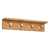 Safco� Contempo� Wood Wall Racks (Color: Medium Oak, Hook(s): 4, Material(s): Aluminum; 3/4 Compressed Wood)
