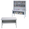 Safco� E-Z Sort� Sorting Table Base (Color: Gray, Material(s): Steel, Size: 60 w x 30 d x 28 to 36 h)