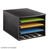 Safco Leather Look Multi Letter Tray SFC 9392BL