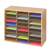 Wood/Corrugated Literature Organizer (Compartment(s): 24, Color: Medium Oak, Material(s): Furniture Grade Particleboard)