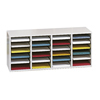 Adjustable Compartment Wood Literature Organizers (Color: Gray, Material(s): Solid Fiberboard (back); Hardboard (shelves); Furniture Grade Particleboard; Corrugated Fiberboard (back), Number of Compartment(s): 24)