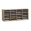 Adjustable Compartment Wood Literature Organizers (Color: Oak, Material(s): Solid Fiberboard (back); Hardboard (shelves); Furniture Grade Particleboard; Corrugated Fiberboard (back), Number of Compartment(s): 24)