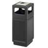 Safco� Canmeleon� Recessed Panel Receptacles (Color: Black, Capacity: 38 gallons, Material(s): Plastic)