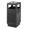 Safco� Canmeleon� Recessed Panel Receptacles (Color: Black, Capacity: 38 gallons, Material(s): Stainless Steel (ashtray); Plastic)