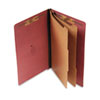 S J Paper Six-Section Pressboard End Tab Classification Folders with Kraft Divid