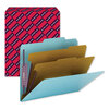 Six-Section Colored Pressboard Top Tab Classification Folders with Two Dividers
