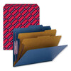Six-Section Colored Pressboard Top Tab Classification Folders with Two Dividers