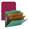 Six-Section Colored Pressboard Top Tab Classification Folders with Two Dividers