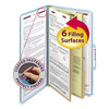 Six-Section Colored Pressboard Top Tab Classification Folders with Two Dividers