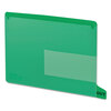 Colored Vinyl End Tab Outguides with Pockets (Green, Letter Size)