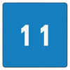 Single Digit End Tab Numerical Labels, White Numerals, Solid Color Background