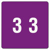 Single Digit End Tab Numerical Labels, White Numerals, Solid Color Background