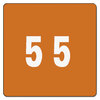 Single Digit End Tab Numerical Labels, White Numerals, Solid Color Background