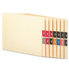 Single Digit End Tab Numerical Labels, White Numerals, Solid Color Background