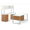 HON Voi Contemporary VC7292U2B U-Station with Low Credenza and Stack-on Storage HVC7292U2B
