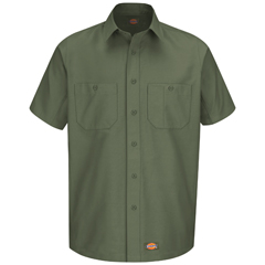 Dickies Mens Canvas Short-Sleeve Work Shirt 2XL Black - Betty Mills