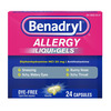 Systagenix Benadryl Dye-Free Allergy Relief, Liqui-gels, 24 capsules, EA/1 CRD5317021EA