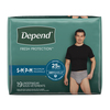 Depend Maximum Absorbency Underwear for Men small/medium, 28" - 40" waist, 34" - 46" hips, disposable. REPLACES: 6951700, PK/1, CS/38