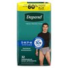Depend FIT-FLEX Incontinence Underwear for Men, Maximum Absorbency, Small/Medium, Gray, 32 Count, Replaces Item 6912539, PK/1, CS/64