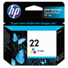Hewlett Packard HP&reg; C9352AN (HP 22) Ink, 165 Page-Yield, Tri-Color HEW C9352AN140