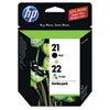 Hewlett Packard HP&reg; C9509FN (HP 21; HP 22) Ink, 190 Page-Yield, 2/Pack, Black; Tri-Color HEW C9509FN140