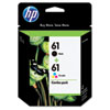 Hewlett Packard HP&reg; CR259FN (HP 61) Ink, 190 Page-Yield, Black, Tri-Color, 2/Pk HEW CR259FN140