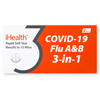IHealth COVID-19/Flu A&B 3-in-1 Antigen Rapid Test, 2 Tests per Pack JEGSMN200115
