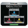 Lexmark Lexmark 14N0684 (100XL) High-Yield Ink, 600 Pg-Yield, 3/Pk, Cyan, Magenta, Yellow LEX 14N0684