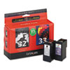 Lexmark Lexmark 18C0532 (32, 33) Ink, 390 Page-Yield, 2/Pack, Black; Tri-Color LEX 18C0532