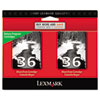 Lexmark Lexmark&reg; 18C2236 (36) Ink, 175 Page-Yield, 2/Pack, Black LEX 18C2236