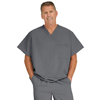 Fifth Ave Unisex Stretch Fabric V-Neck Scrub Top with 1 Pocket, Charcoal, 4XL