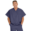 Fifth Ave Unisex Stretch Fabric V-Neck Scrub Top with 1 Pocket, Blue, 5XL