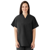 Medline ComfortEase Unisex Two Pocket Reversible Scrub Top, Black, Large MED910DKWL-CM