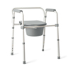 Medline Steel 3-in-1 Folding Commode, Includes Seat with Lid, Bucket, Armrests, and Splashguard, Retail Packaging, 1/EA MEDG1-200RX1
