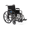 K1 Basic Wheelchair with Swing-Back Desk-Length Arms and Swing-Away Leg Rests, 20"