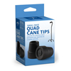 Medline Black Replacement Quad Cane Tips, 1/2
