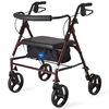 Medline Standard Bariatric Heavy Duty Rollator, Burgundy, 8