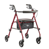 Medline Superlight Aluminum Rollator, Red MEDMDS86825SLR