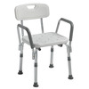 Bath Bench Padded Arm Aluminum Frame With Backrest 16 Inch Seat Width, 1/EA