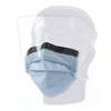 Surgical Mask with Eye Shield FluidGard 160 Anti-fog Foam Pleated Tie Closure One Size Fits Most Blue Diamond NonSterile ASTM Level 3 Adult, 100/CS