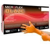 Microflex Medical Exam Glove MICROFLEX Blaze X-Large NonSterile Nitrile Standard Cuff Length Textured Fingertips Orange Not Rated, 100/BX MON1083385BX
