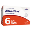 Nano Micro Pen Needles 32g x 1/4" (6mm) 100 Count