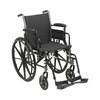 Lightweight Wheelchair Cruiser III Dual Axle Desk Length Arm Flip Back, Padded, Removable Arm Style Mag Wheel Black 20 Inch Seat Width 300 lbs. Weight Capacity, 1/ EA