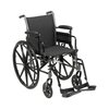 Lightweight Wheelchair Cruiser III Dual Axle Desk Length Arm Flip Back, Padded, Removable Arm Style Mag Wheel Black 20 Inch Seat Width 300 lbs. Weight Capacity, 1/ EA