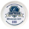 Plate Empress White Single Use Uncoated Paper 9 Inch Diameter, 12/CS