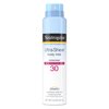 J & J Healthcare Systems Sunscreen Neutrogena&reg;Ultra Sheer&reg; Body Mist SPF 30 Liquid 5 oz. Can MON1193261EA