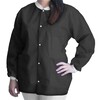 Lab Jacket FitMe Black 2X-Large Hip Length 3-Layer SMS Disposable
